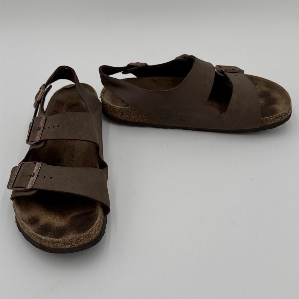 Birkenstock Arizona Oiled Leather Sandals Brown Copper Buckles Size 40 (M7/W9) - Picture 8 of 8